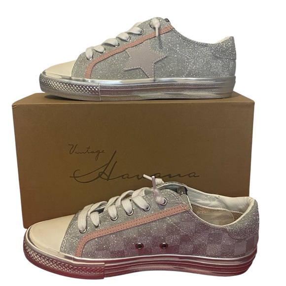 Vintage Havana Alive 19 Silver Checkered Multi Sneakers Womens Shoe Size 8.5 New - Picture 1 of 13
